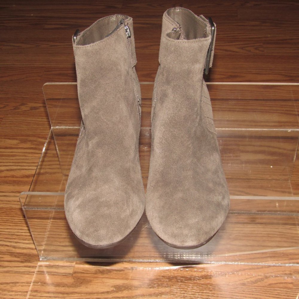 PESARO Denise Suede Leather Buckle Wedge Ankle Booties 124097 Shoes Size 8 - Picture 3 of 6